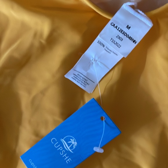 CUPSHE Women One Piece Swimsuits O Ring Yellow Strappy Lace Up Monokini NWT - Picture 9 of 10